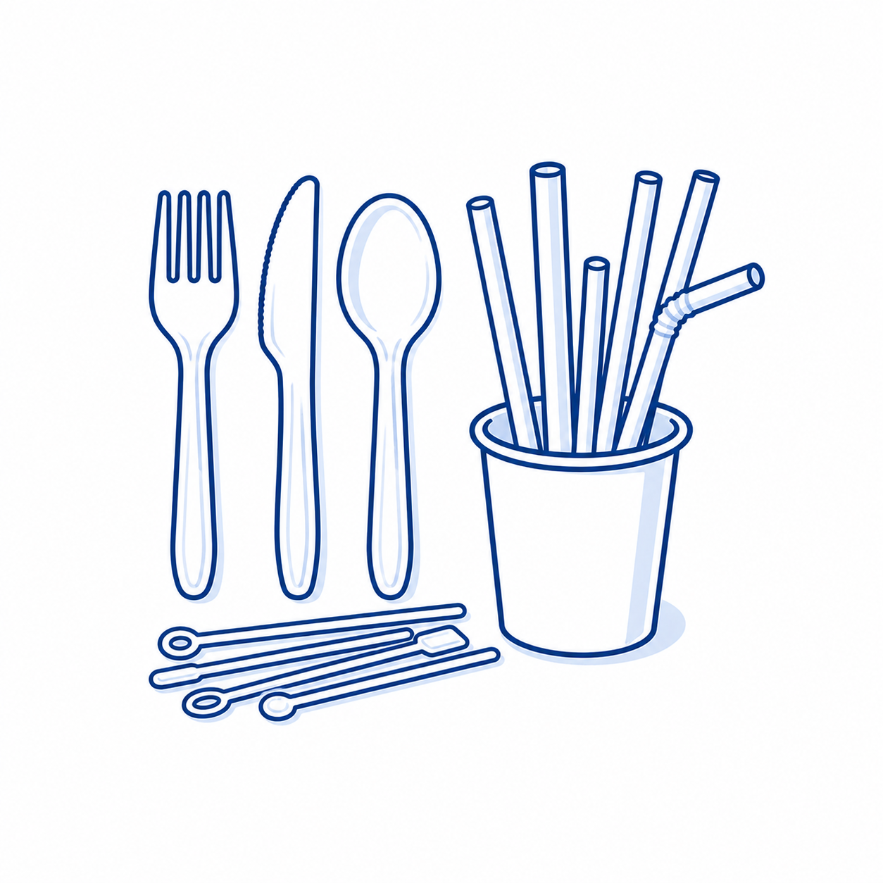 Jednorázové příbory, míchátka a brčka