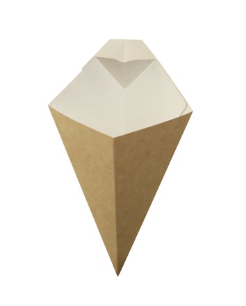 Papírový kornout na hranolky s dipem - 270x215 mm (50 ks/balení) 