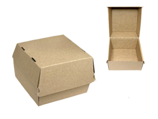 Hamburger box papírový 135x135x110mm hnědý (100ks/balení)