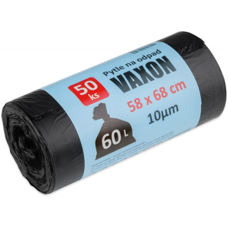 Pytle na odpad 60l, 50ks, 10µm, černé
