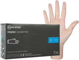 Rukavice vinyl 100 ks M bez pudru Mercator Vinylex jednorázové