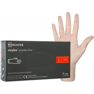 Rukavice vinyl 100 ks L bez pudru Mercator Vinylex jednorázové