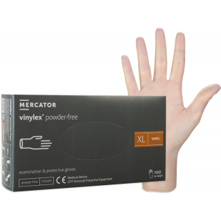 Rukavice vinyl 100 ks XL bez pudru Mercator Vinylex jednorázové