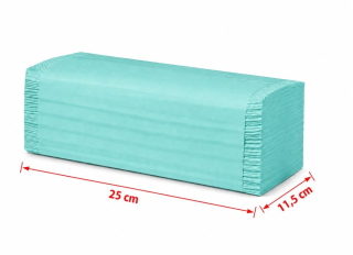 Papírové ručníky skládané ZZ 1vrstvé 25×23 cm zelené recyklované 4000 ks